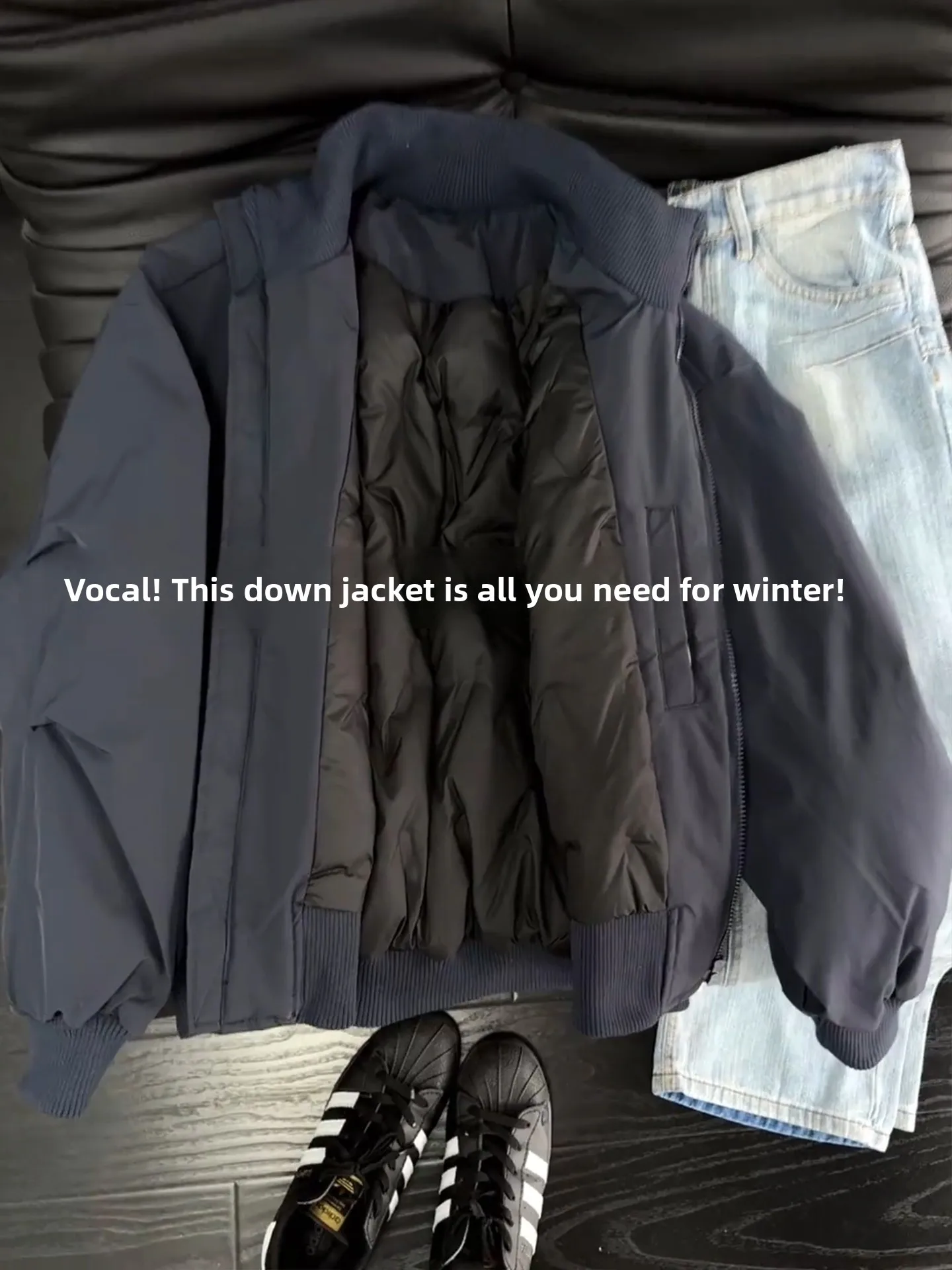 American Sle Thiened Stand Collar Flight Jaet down Men's Winter Boxy Haome High-End Cotton Coat Warm Windproof