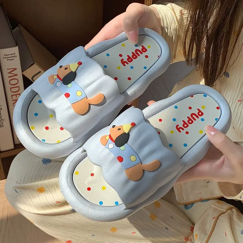 Cartoon Hot Dog Slippers for Women - Soft Anti-Slide Indoor/Outdoor Summer Sandals, Cute Couple Home Shoes