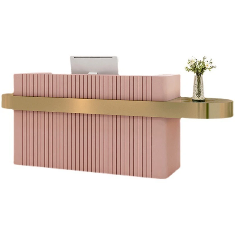 

Light luxury, paint checkout page, nail salon, bar, computer integrated table