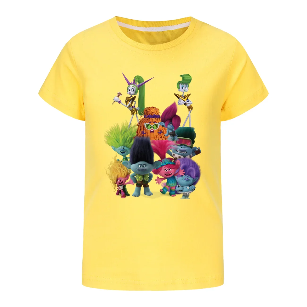 T Shirt Kids Pure Cotton T-Shirts TROLLS' WORLD TOUR  Baby Girls Summer T-shirt Boys Short Sleeve T Shirt Children Tops  3311