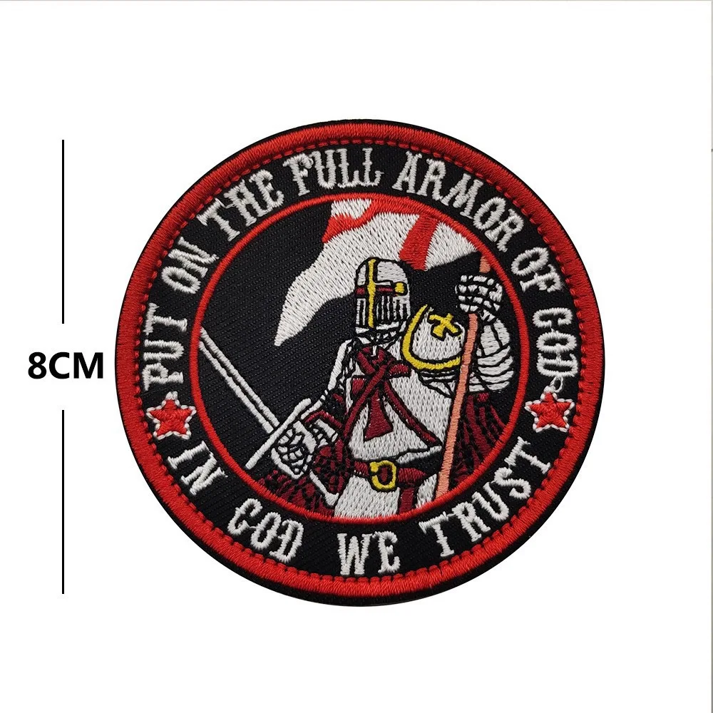 Medieval Knight Embroidered Hook Loop Patch, Decorative Cloth Badge for Garment Bag Accessories