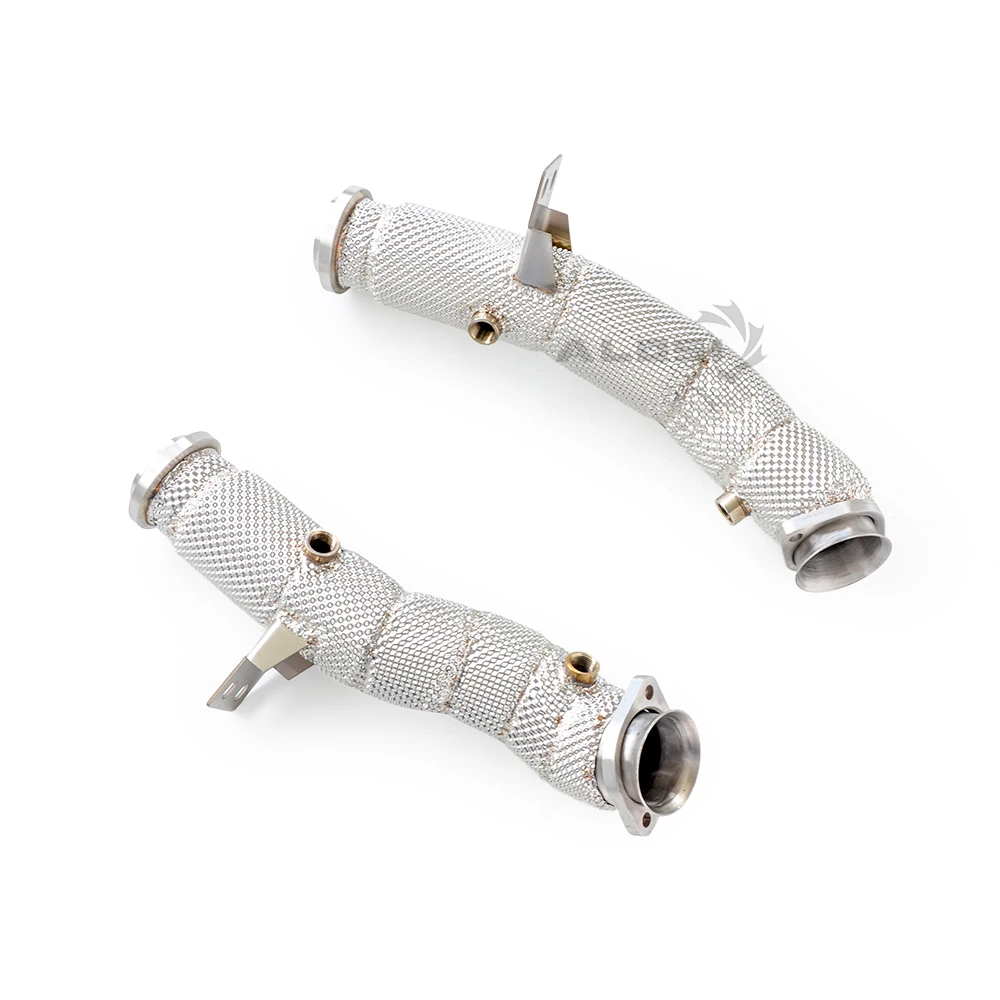 

wholesale exhaust for Mercedes AMG E43 3.0T 2017-2020 ss304 free flowing downpipe insulation layer to protect the downpipe
