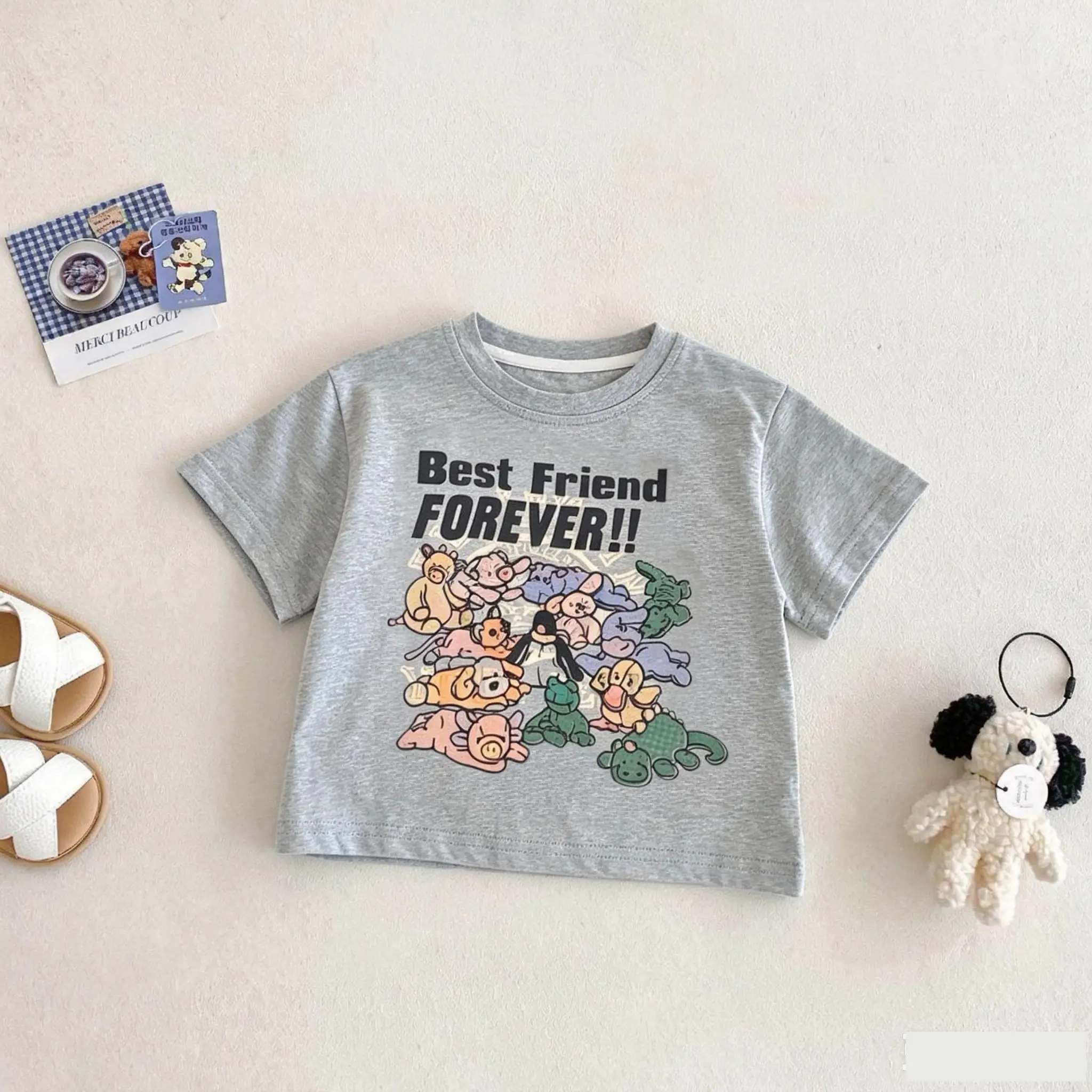 

1 2 3 4 5 7years Kids Clothes T-shirt Printed Cartoon Fashion Short Sleeve Tops Tees Round Collar Casual Fashion Children Tshirt