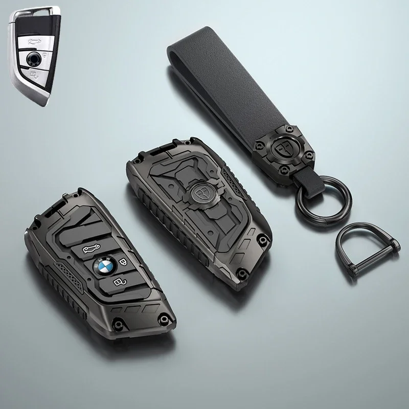 Чехол для ключа автомобиля Mech, чехол без ключа для BMW 7 серии 740L 735 серии 530 525 X1 X2 X3 X5 X6 X7 2024 2025, корпус ключа, автомобильные аксессуары