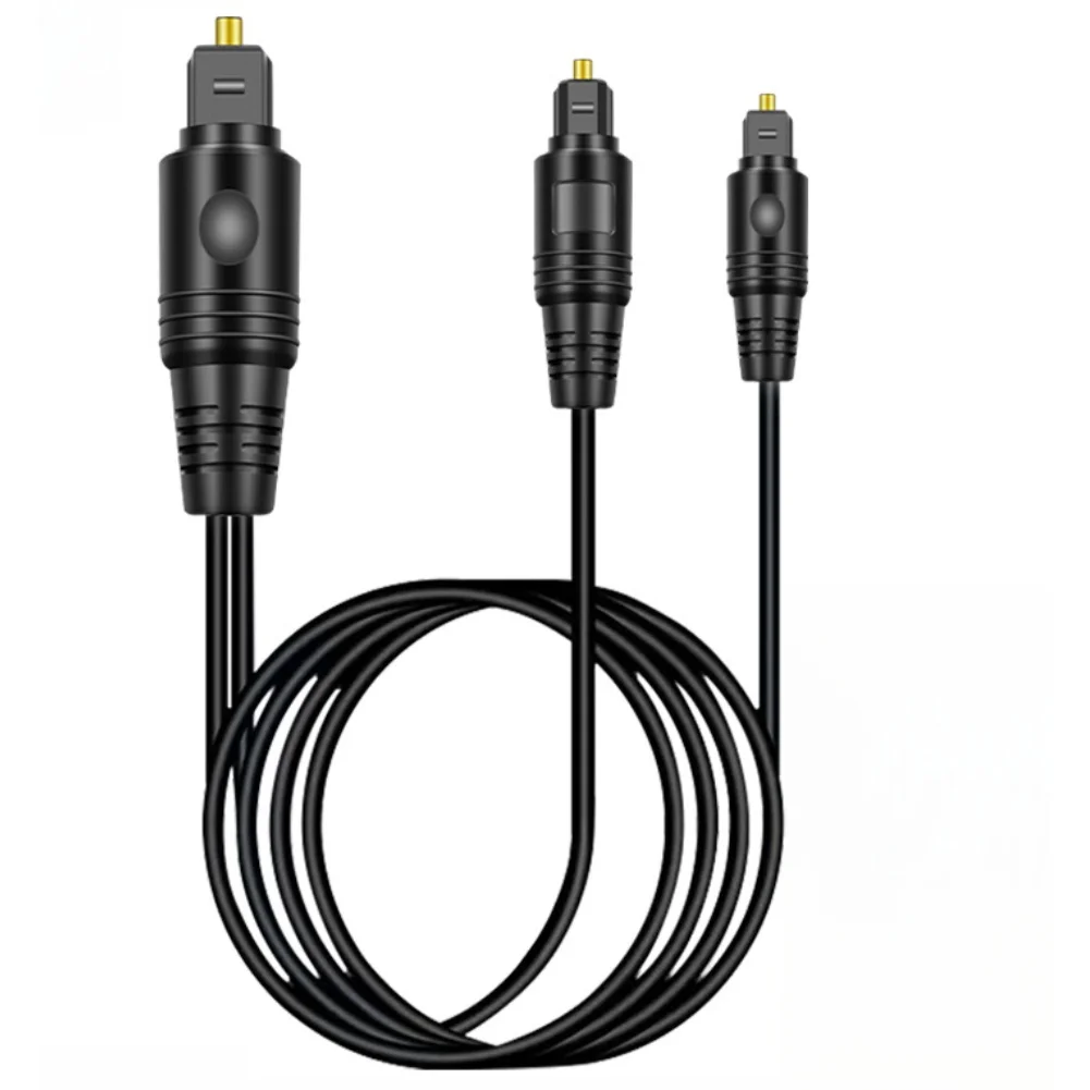 Digital Optical Audio Splitter 1 Male Input to for 2 Male Outputs for Home Theater and Multimedia Players Supporting 150ft Range