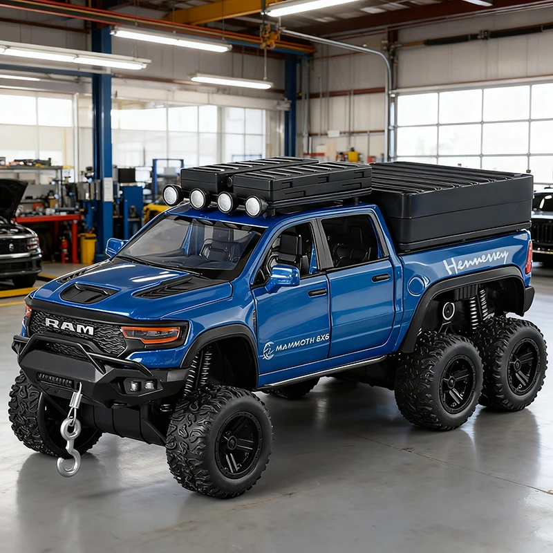 

1:32 Тираннозавр RAM 1500 TRX 6X6 RV Модель автомобиля из сплава Игрушечный автомобиль Литье под давлением металла Звук и свет Автомобиль Игрушки для детей Автомобиль