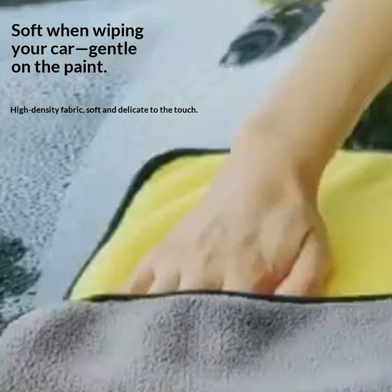 [G]Microfiber Cleaning Towel 1PC Quick Drying Thick Soft Non-Scratch Cloth for Auto Car Washing Household Furniture Cleaning Us