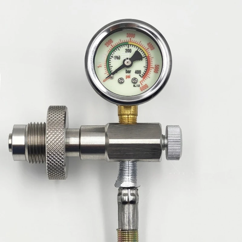 Pneumatic Inflation Adapter G5/8 CO2 Reducer Fitting Large‑To‑Small Valve For Diving Mountaineering Gas Cylinder Charging