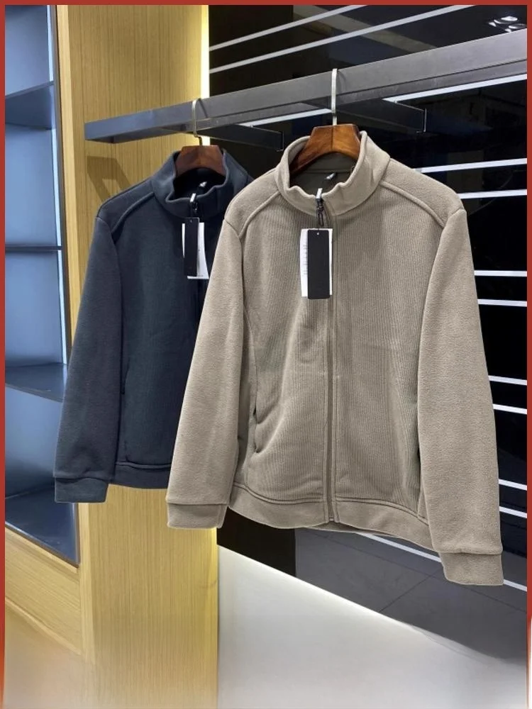 

Thiened Fce Jaet на молнии, мужская осенне-зимняя теплая верхняя одежда с воротником-стойкой в стиле пэчворк, повседневная одежда со стойкой