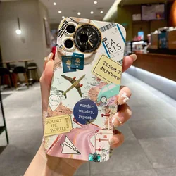 Travel Element Pattern Eye Design Phone Case For iPhone 17 16 15 14 13 12 11 Pro Max 7 8 Plus SE2 17 Air Shockproof Soft Cover