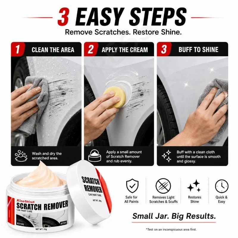 [G]Fast Acting Car Scratch Remover Polishing Paste with Sponge Applicator for Pickup Truck Auto Body Paint Scratch Repair