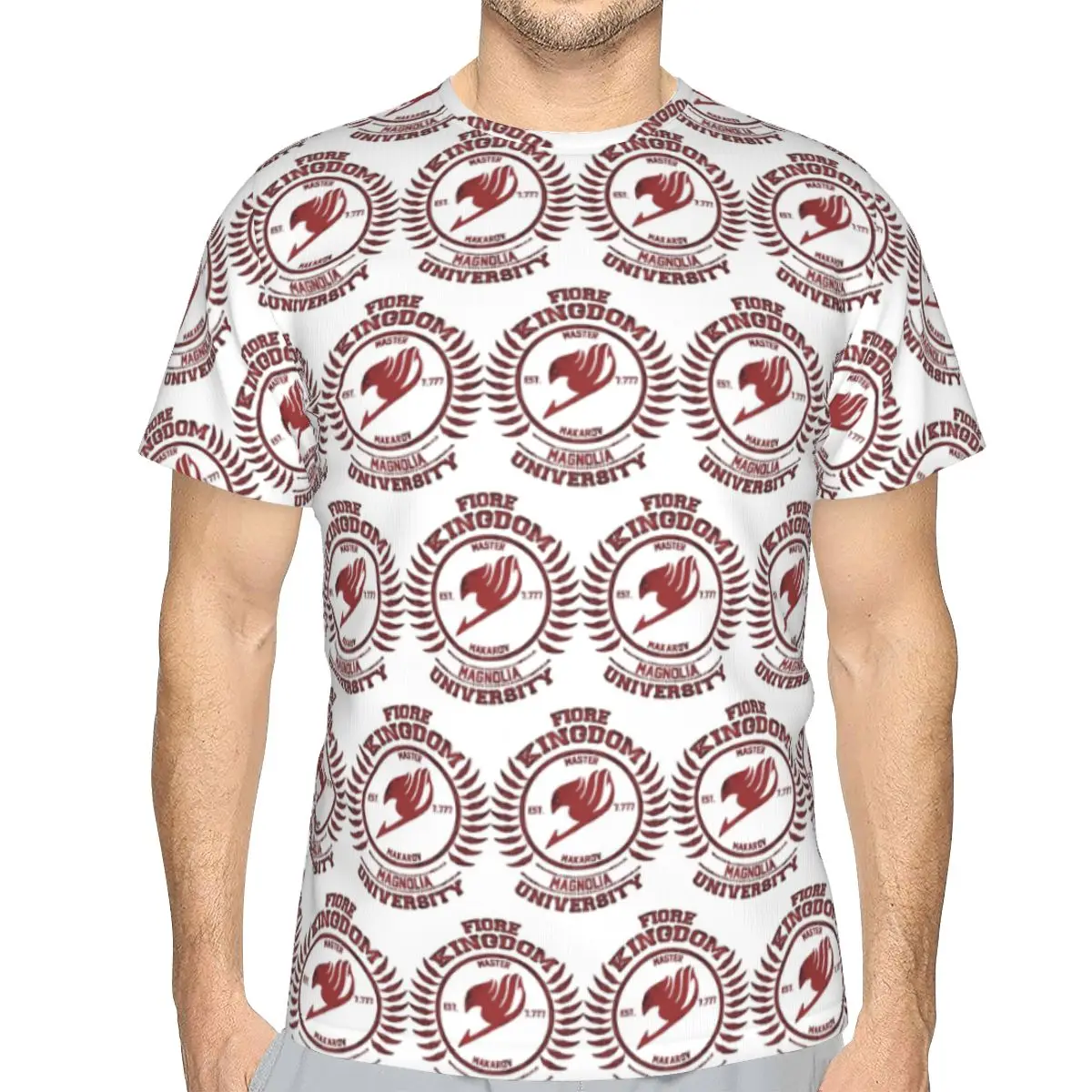 100% Cotton Fairy Tail Team Flag T-Shirt Men's Fashion T Shirt Men Crew Neck Summer Shirts Tops