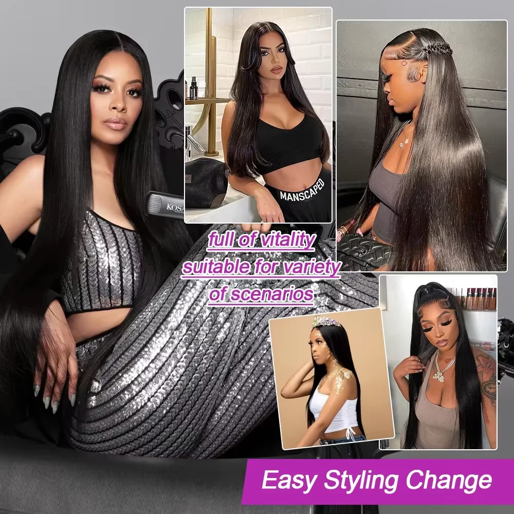 Raw Indian Straight Human Hair Bundles With Closure Invisible Melt Skin 4x4 5x5 13x4 HD Lace 3 4 Bundles Weave With Frontal