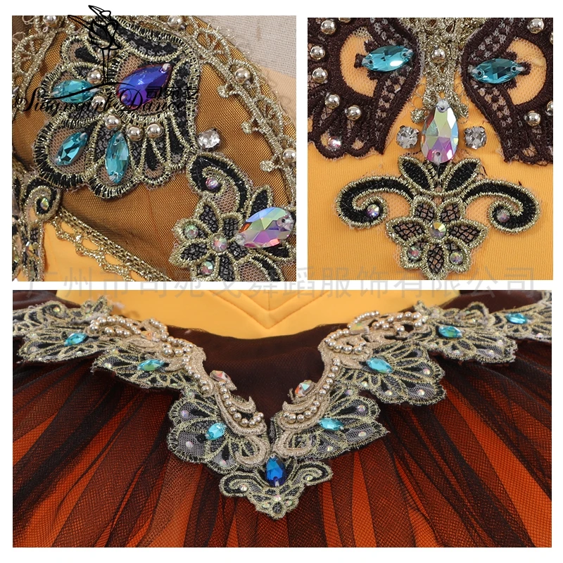 New Orange Color Blingbling  Ballet Tutu Competition Performance Tutu Customized BT4213