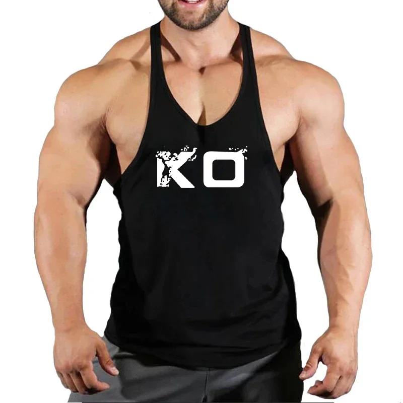 Brand Gym Stringer Tank Top Men Bodybuilding Clothing Cotton Sleeveless Shirt Man Fitness Vest Singlet Sportwear Workout Tanktop