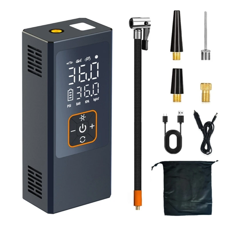 D5BE Fast Charging dense Inflator Showing Real Time Pressure Data And Ergonomic Design For Outdoor excursions