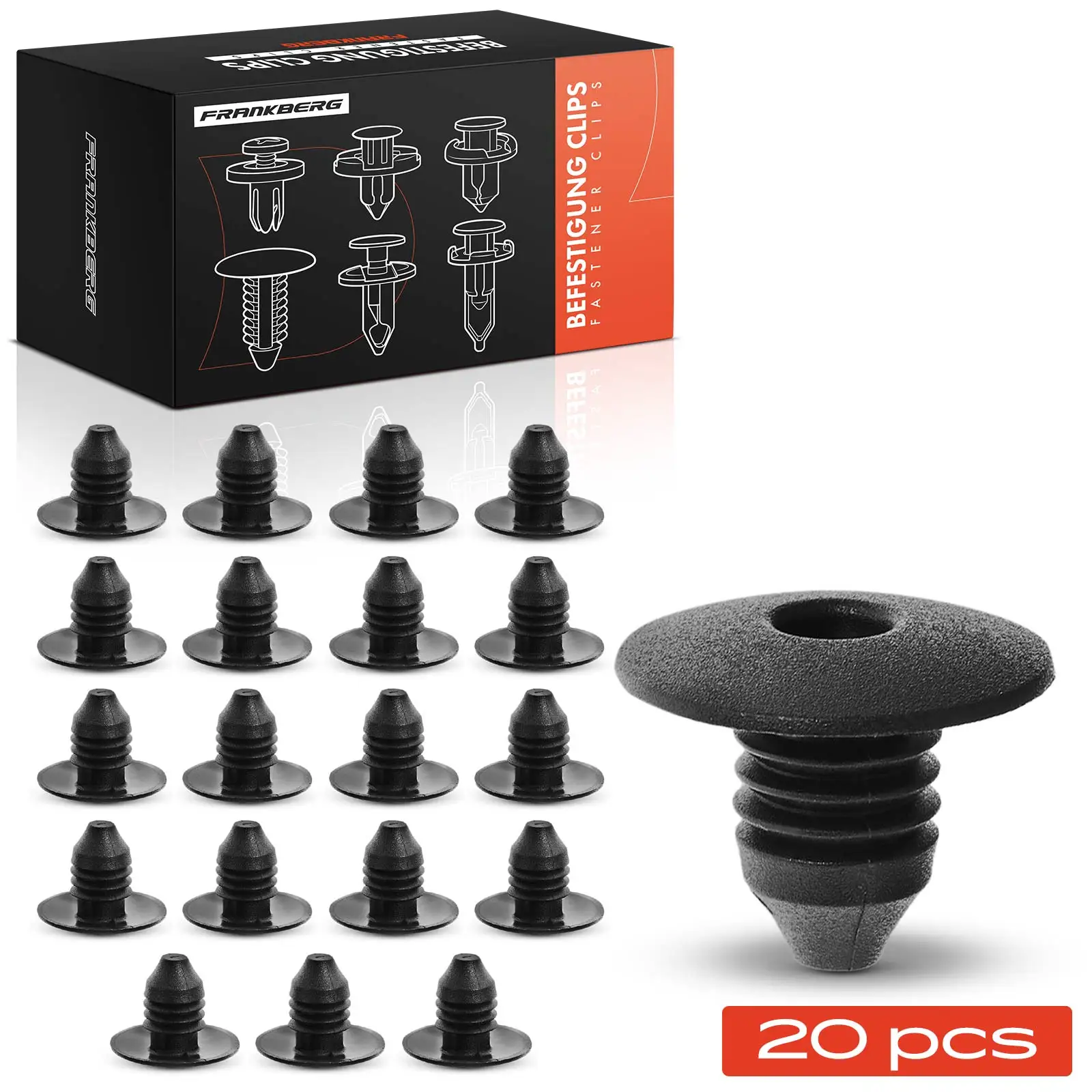 Frankberg 20x bevestigingsclips kofferinterieur voor VW Golf 3 Jetta 2 Transporter 4 1H086719901C 21789
