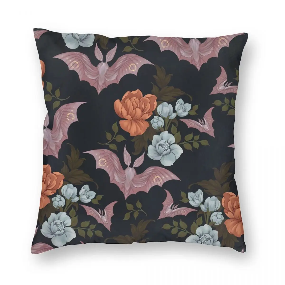 Botanische Motten und Blumen quadratischen Kissen bezug Polyester Leinen Samt kreative Reiß verschluss Dekor Auto Kissen bezug Großhandel 45x45