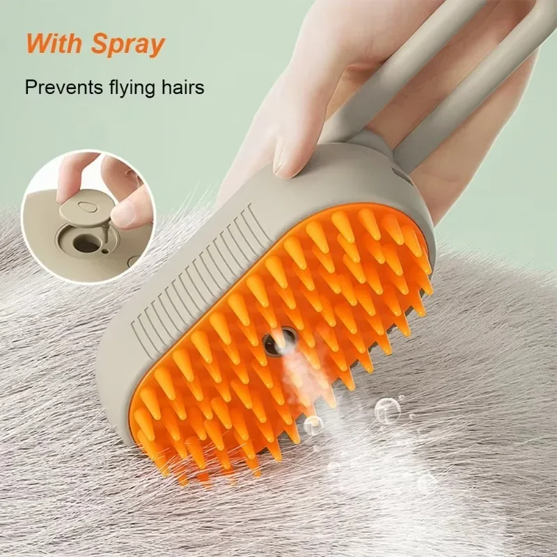 Brosse à Vapeur Électrique 3 en 1 pour Chat et Chien, Peigne de Énergie et de Toilettage pour Animaux de Compagnie