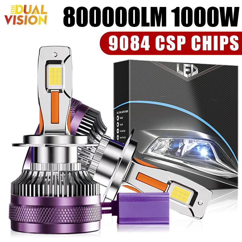 

Dualvision H7 Светодиодная автомобильная фара Canbus 6000K H1 H4 H8 H9 H11 9012 HIR2 9005 9006 HB3 HB4 Высокая мощность 9084 CSP Трубчатые лампы 12 В
