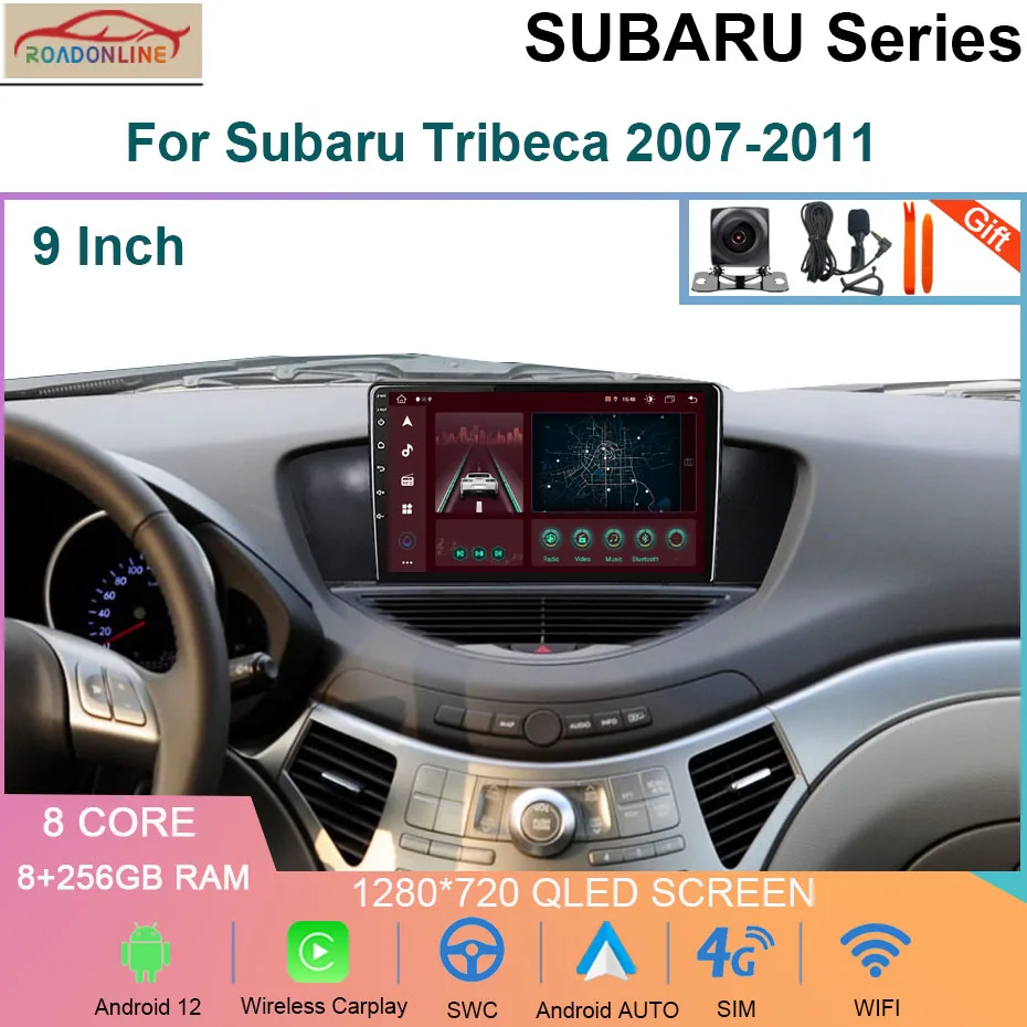 8+256GB Car Radio For Subaru Tribeca 2007-2011 Navigation System Multimedia GPS Video Player Android 12 Octa Core