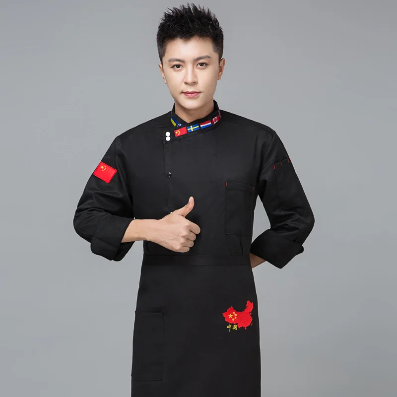 C074  Chef Jackets Men Women Kitchen Restaurant Chef Coat White Chef Jacket Woman Long Sleeves Waitress Uniform Coat Chef