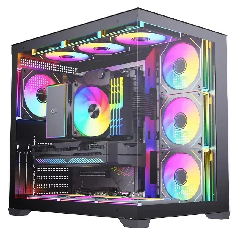 New Trend Gaming ATX Wide Cube Computer Case with RGB Fan