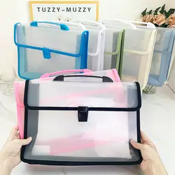 A4 Transparent Organ Bag Storage of Student Books and Test Papers A3 Three-dimensional Buckle Waterproof Document Archive Bag