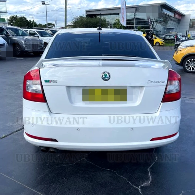 For Skoda Octavia Spoiler RS Style 2008 2009 2010 2011 2012 High Quality ABS Material Car Rear Wing Primer Color Rear Spoiler