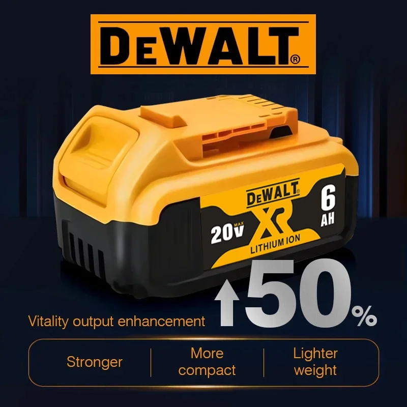 طقم بطارية DEWALT الأصلي DCB206 | 20 فولت 4.0-6.0 أمبير متعدد السعة + شاحن، DCB205/DCB200 متوافق مع الشحن السريع