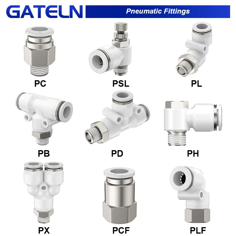 High quality Pneumatic Air Connector Fitting PC PCF PB PD PL PLF PX PSL PH 4mm 6mm 8/10mm Thread 1/8 1/4 3/8 1/2 Hose Fittings