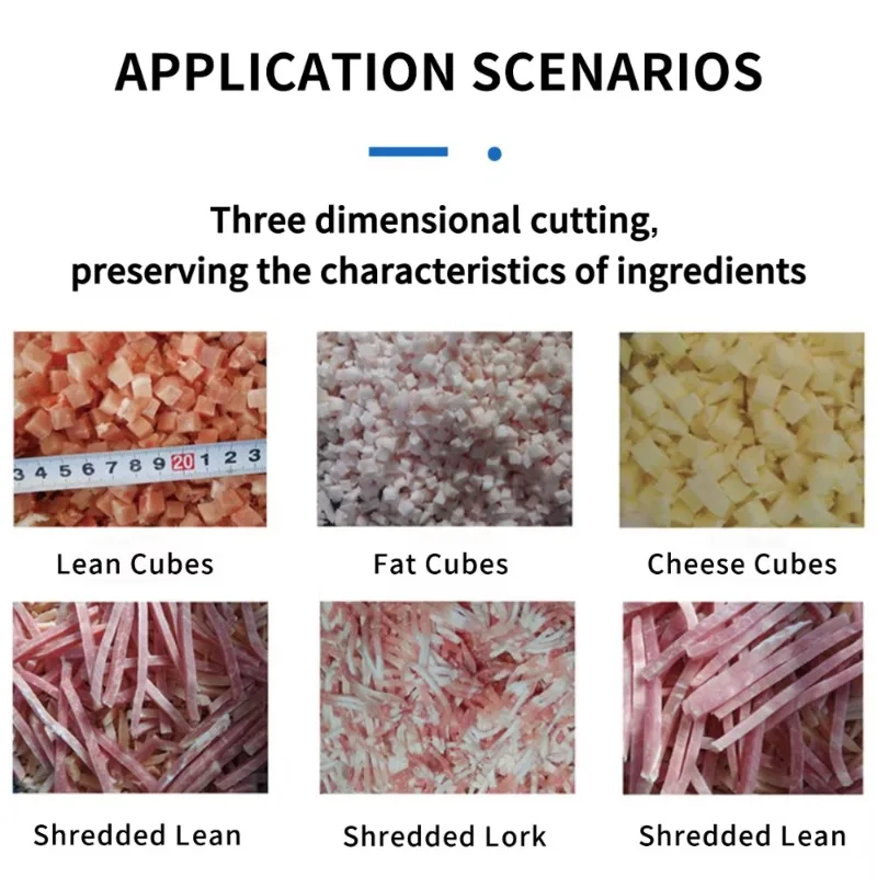 Automatic Commercial Beef Pork Mutton Frozen Meat Dicer Cube Meating Dicing Cutting Machine Cutter for Butcher Customized