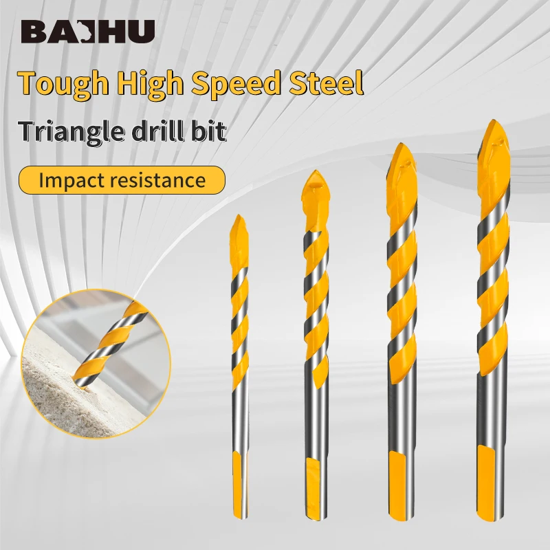 Electric Drilling Bit High Hardness Tungsten Steel Alloy Overlord Drill Triangular Glass Tile Drilling Bits for Masonry Concrete