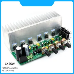 6X25W LM1875 Audio Amplifier Board 5.1 Channels Power Amplifiers Surround Center Subwoofer Power Amplifiers For Home Theater