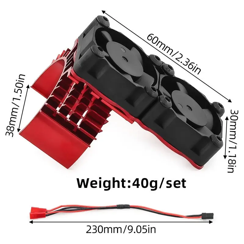 Efficient Cooling Fan & Heat Sink for 3650 3660 3670 540 Motor, Aluminum Radiator for 1/10 1/8 RC Car Truck Models, Part D363