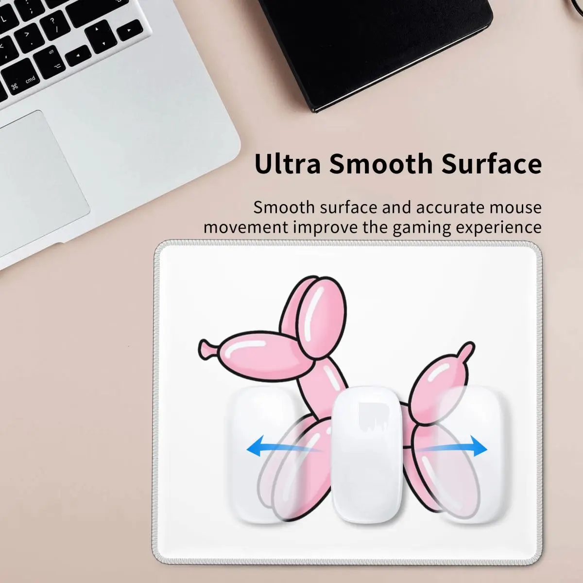 

Balloon Dog Pink Mouse Pad Computer Keyboard Mouse Mat Gaming PC Laptop Desk Mat Office Accessories Table Mats