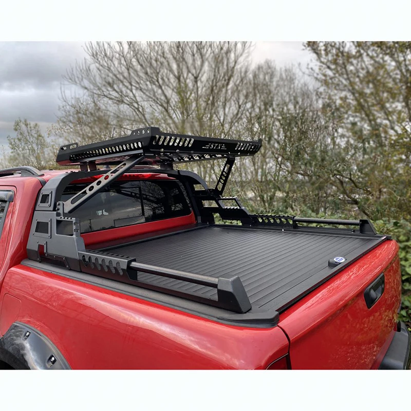 4x4 universal roll bar with roof rack basket sports roll bar for pickup truck isuzu dmax toyota hilux ford f150 vw amarok