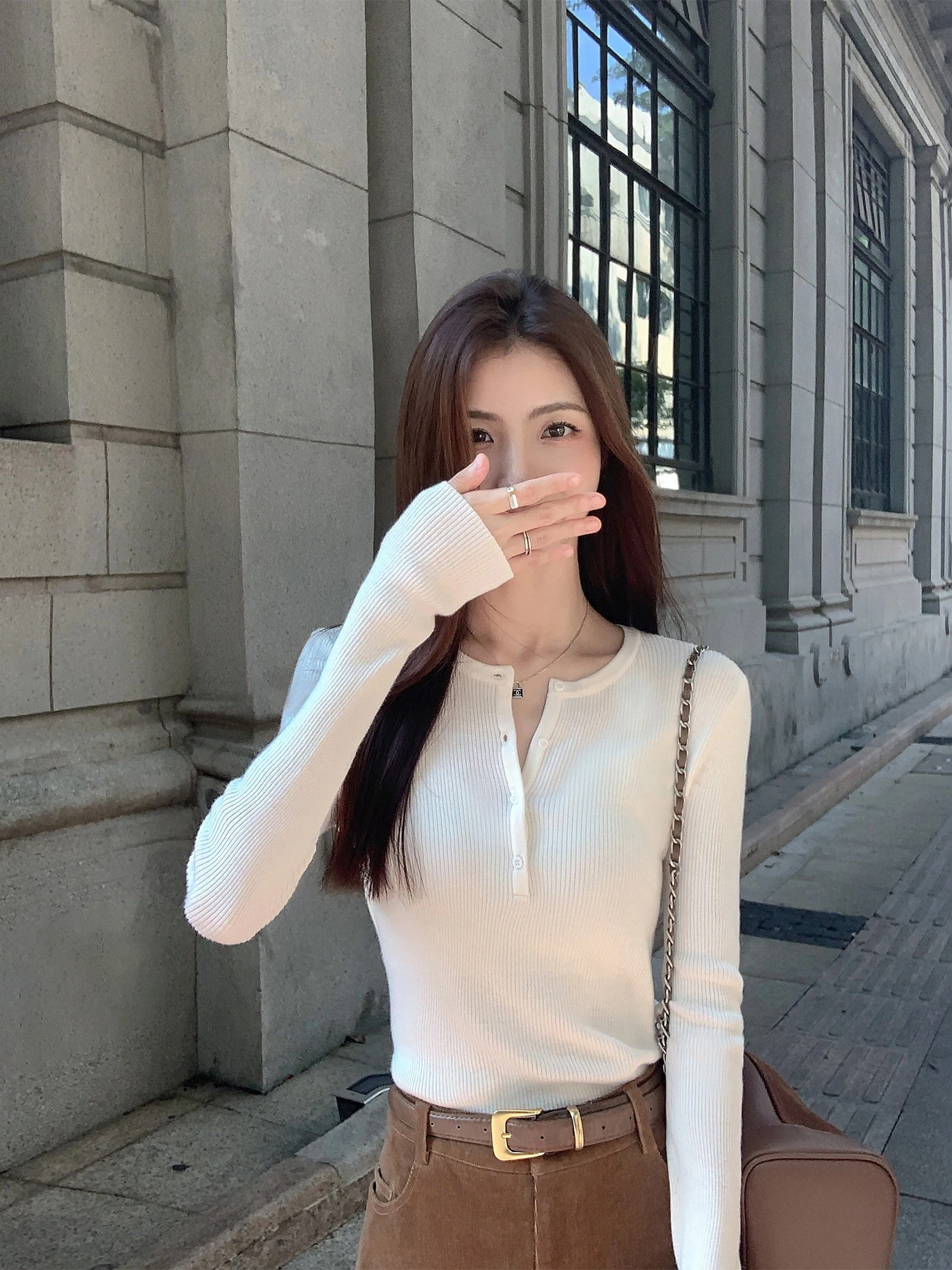 

Женский длинный вязаный свитер Mulvan, облегающий, с V-образным вырезом, базовый, для весны и осени, новый, универсальный, для ношения под одеждой, топ