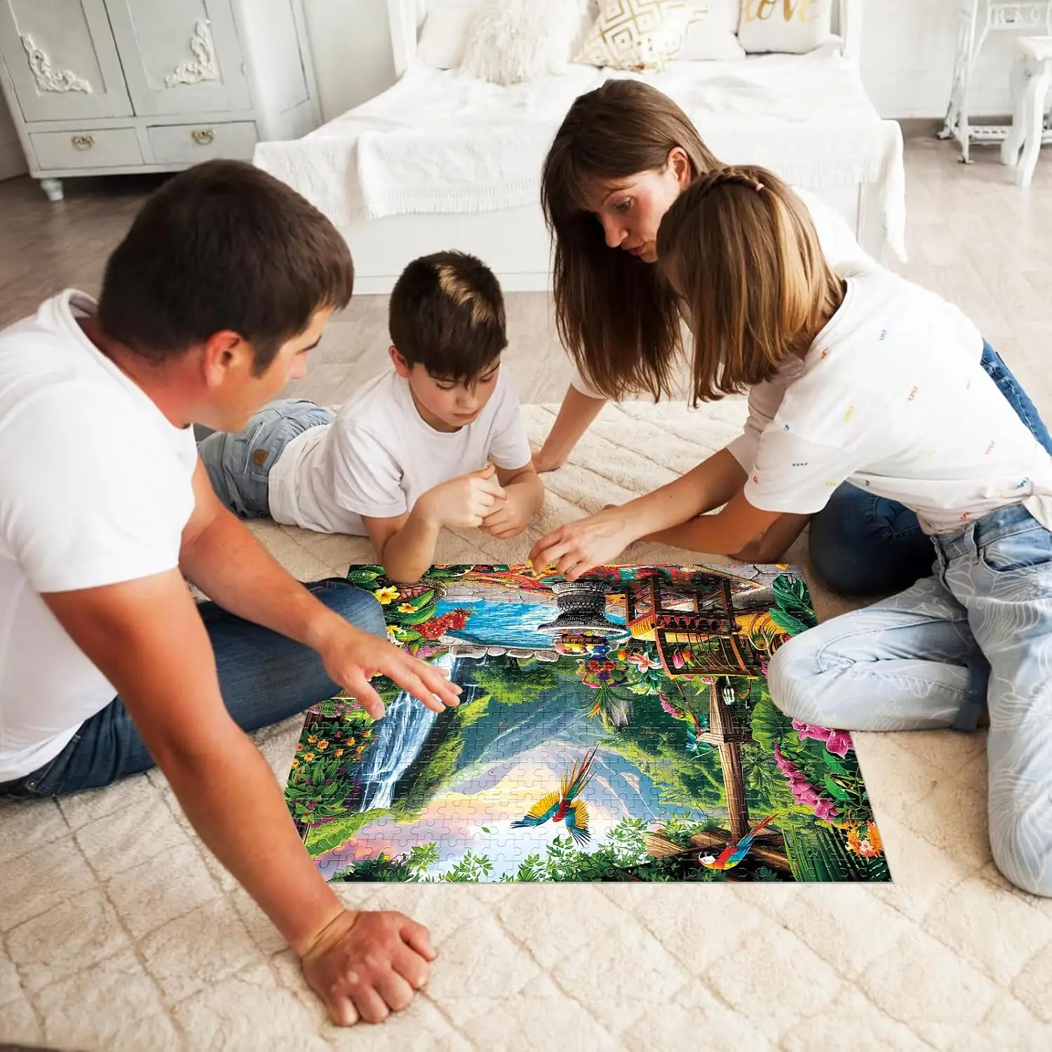 Foresta di montagna 300/500/1000 pezzi Puzzle creativo Puzzle in legno Antistress Giocattoli da pavimento per giochi per adulti Regalo di compleanno