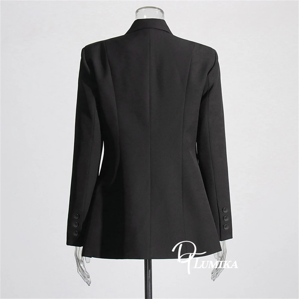 DTLumika غير النظامية قطع بدلة سوداء كلية نمط المراهقين دعوى صغيرة سوداء دعوى الصورة الفعلية الراقية المرأة البدلة السترة #5