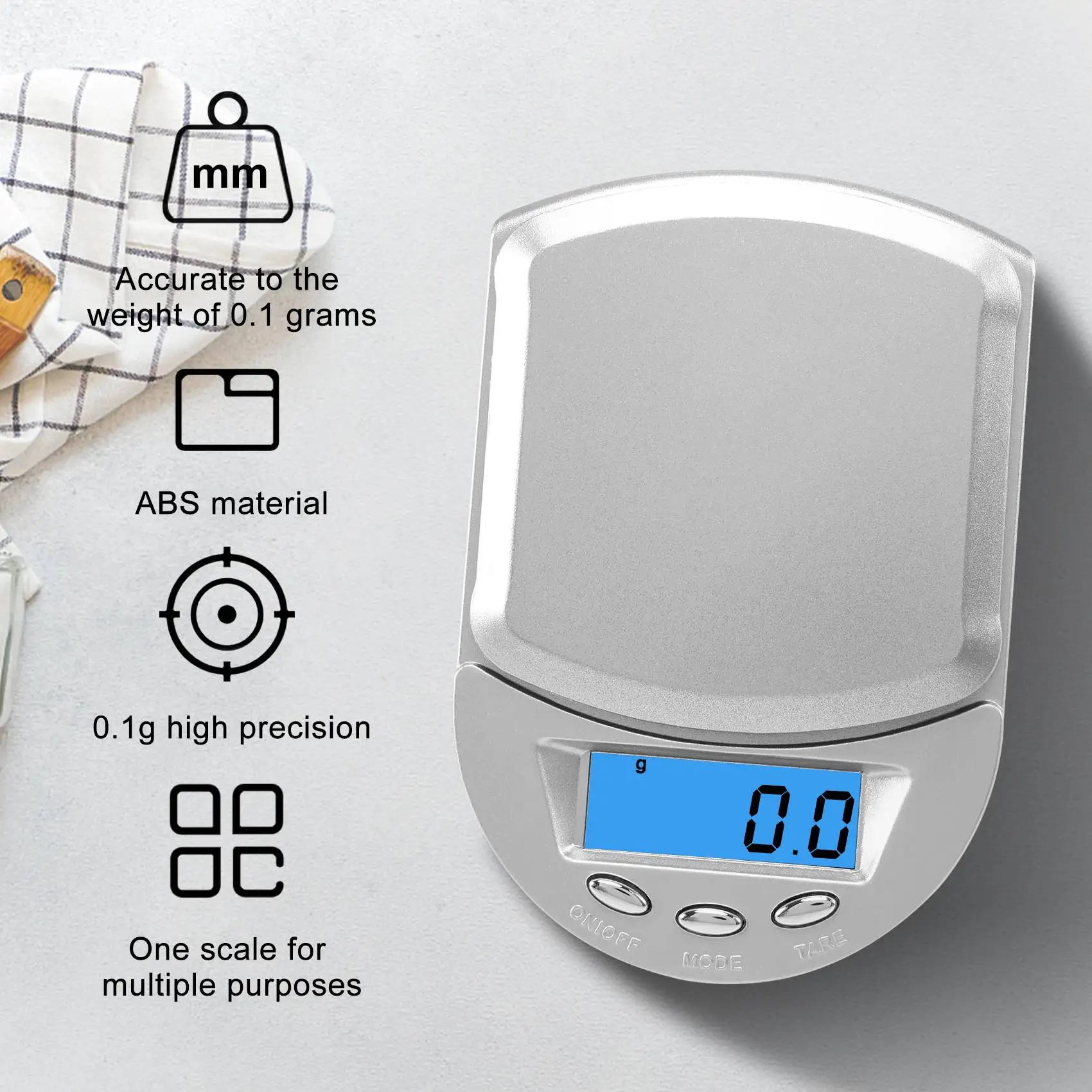 AD41-500g / 0.1g ميزان الجيب الرقمي المطبخ الموازين المنزلية موازين دقيقة الرسالة