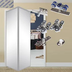 Bi-folding Door Roller Hardware Kit For Wardrobe & Cupboard