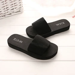 Summer Women Solid Slippers Flat Sandals Outdoor Leisure Flip Flops Travel Beach Slippers Ladies Slides Chaussure Femme