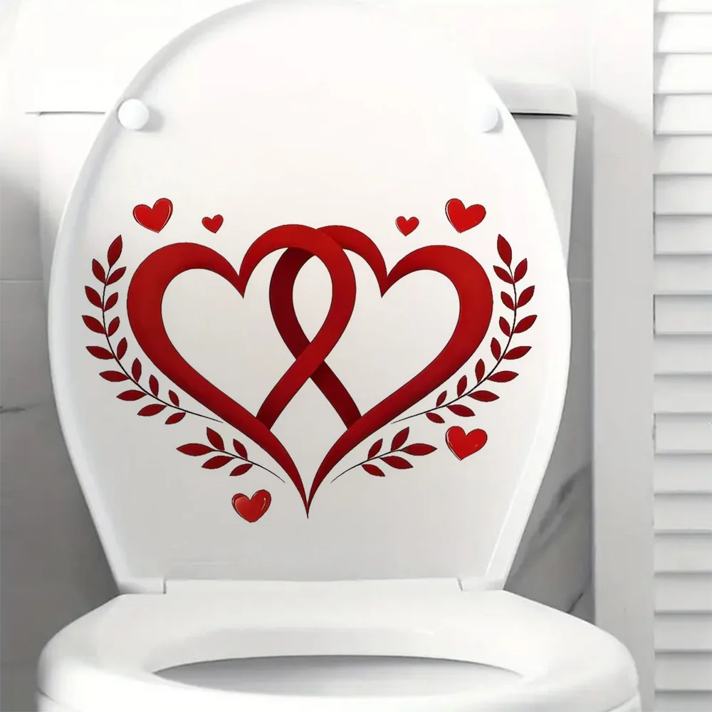 Double Heart Interwoven Vinyl Sticker, Bright Wall for Home, Cabinet, Door,Refrigerator Decoration, Vinyl Car Decals,