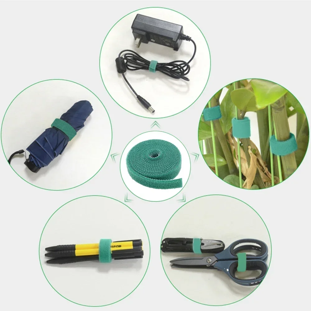 5M Nylon Pianta Fasciatura Cravatta Riutilizzabile Pianta Gancio Loop Cravatte Verde Nastro di Fissaggio Canna di Bambù Wrap Supporto Accessori Per Il Giardino di Casa