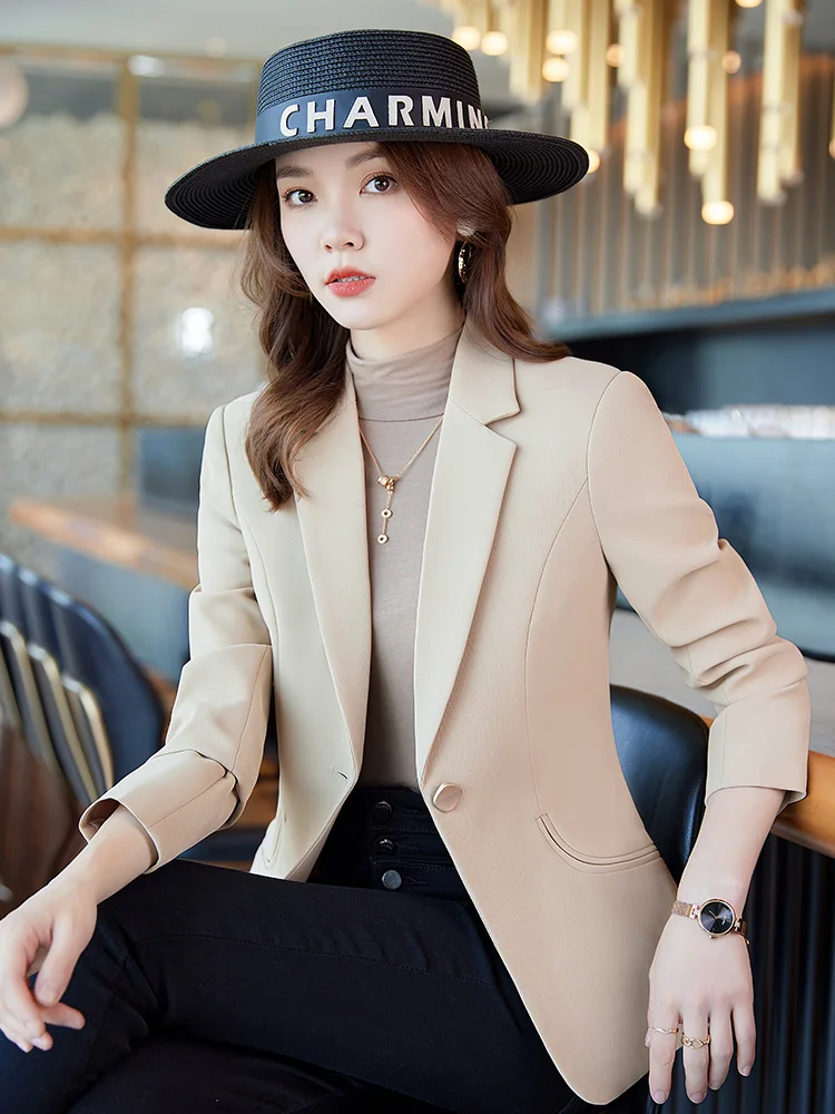 

Slim Fit Casual Women's Jaet 2023 Autumn Faion Ele Korean Sle Long Sve Button up Office Wear Polyester