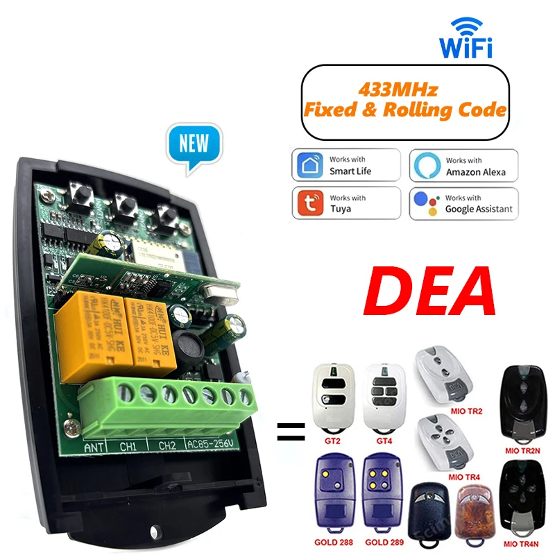 YNG208 Tuya WIFI Smart Universal Receiver 433.92MHz For DEA MIO TR2 TR4 GT2 GT4 GOLD 288 289 MIO TR2N TR4N Garage Door Remote