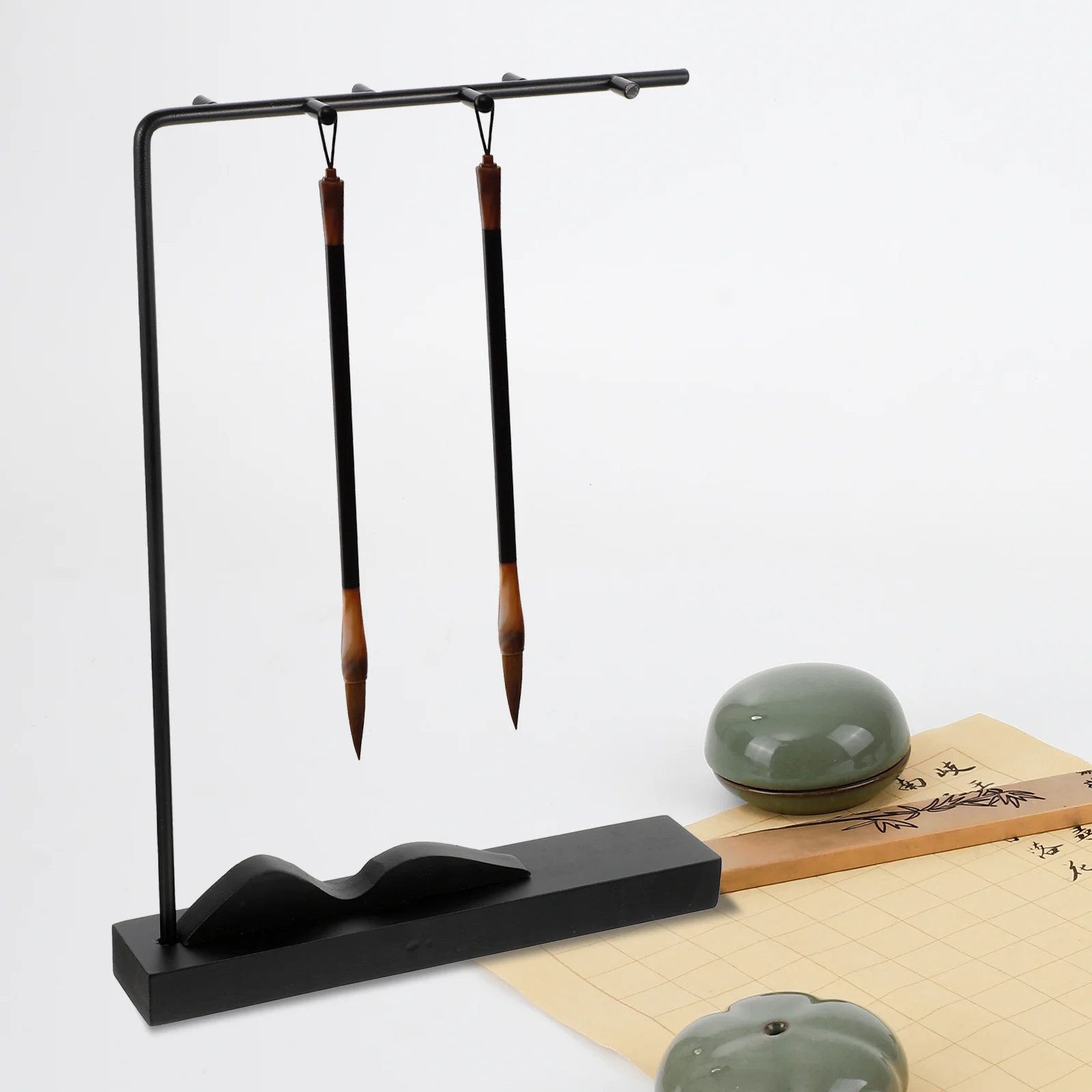 حامل قلم فرشاة الحديد قسط قوي الخط فرشاة الرف لطلاء الحبر سطح المكتب ديكور تخزين الرف مكتب التموين الفن