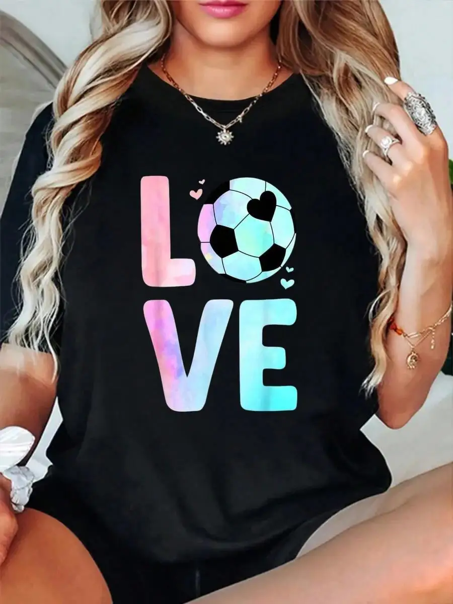 100_ Cotton Cool Soccer Art For Women Girls Themed Soccer Player T-Shirt Men s Women s Soft Breathable Tee Classic Fashion Summer Tops Printing S