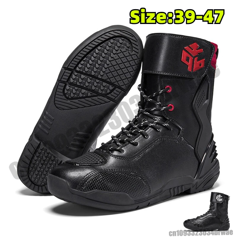 

Men Motorcycle Riding Boots Women Knight Outdoor Anti-slip Winters Sneakers Shoes Bicycle Mountain Racing Road Speed Autumn